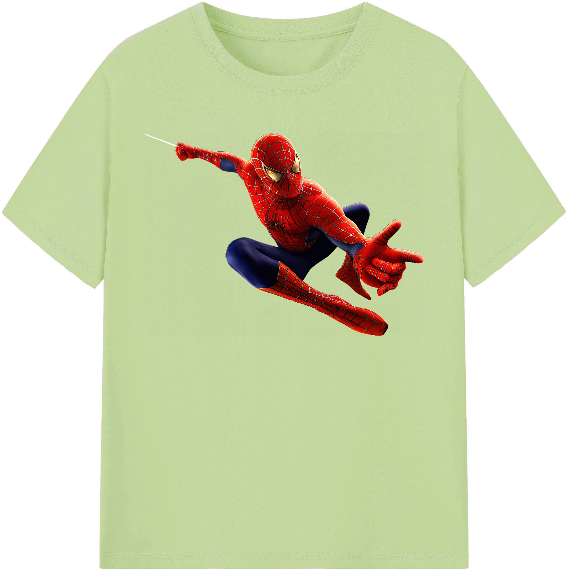 （画像用） Spider Man スパイダーマン 綿100％半袖Tシャツ（フロントプリント）